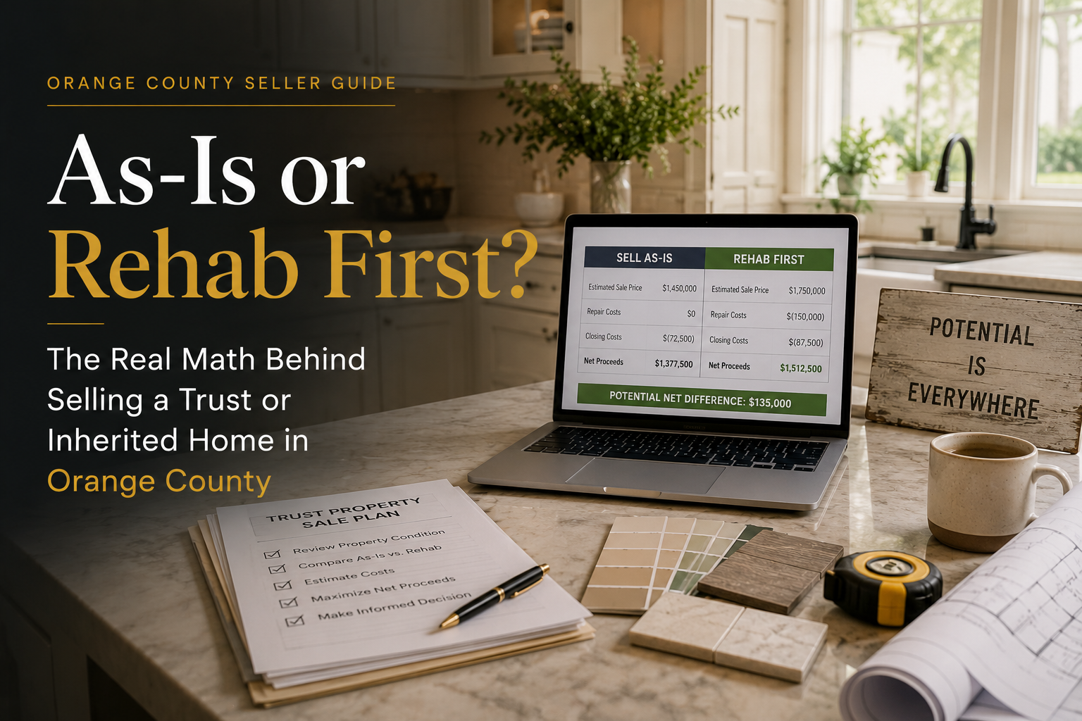 As-Is or Rehab First? The Real Math Behind Selling a Trust or Inherited Home in Orange County