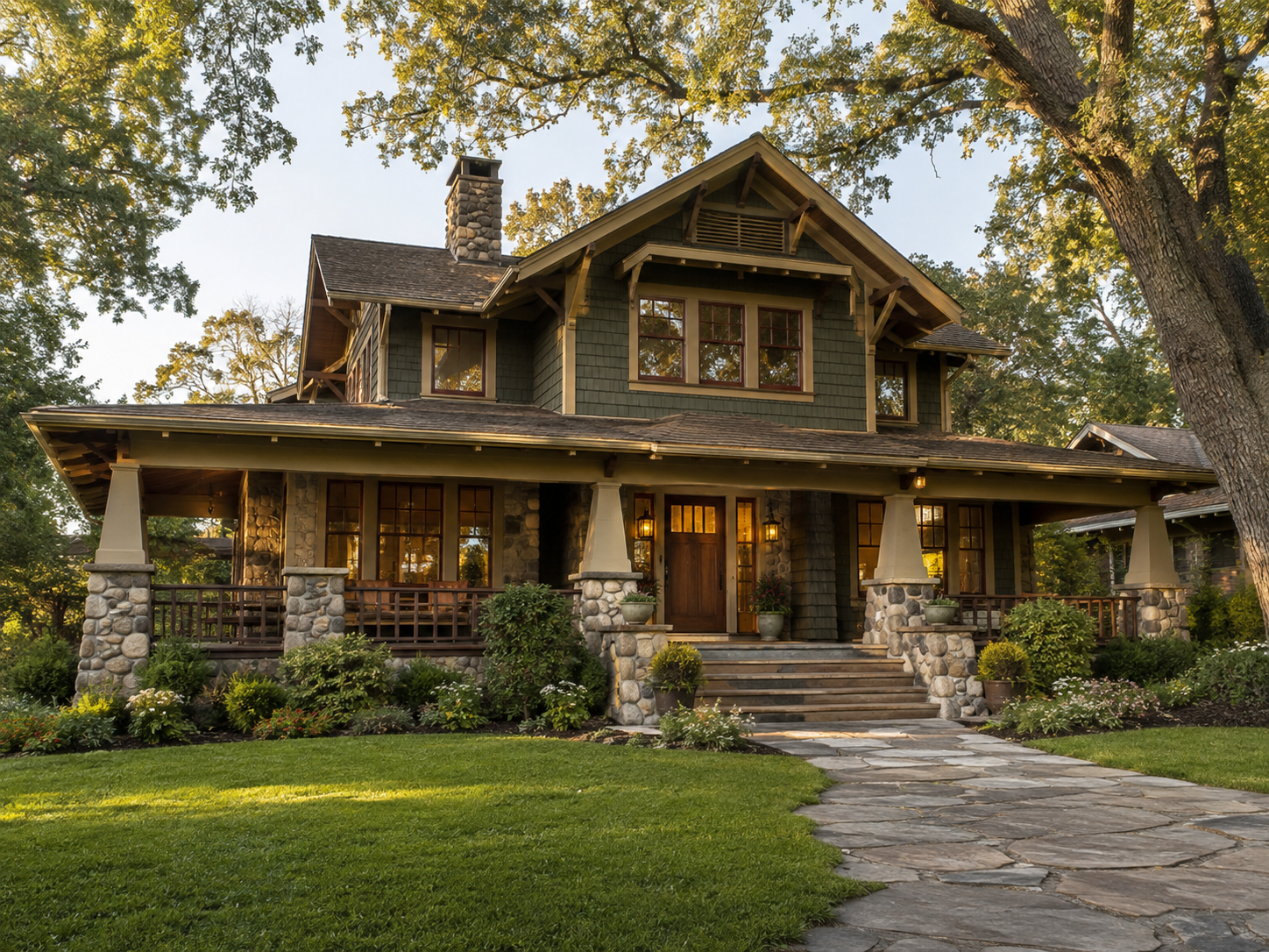 Craftsman-style historic home exterior in Old Towne Orange, California