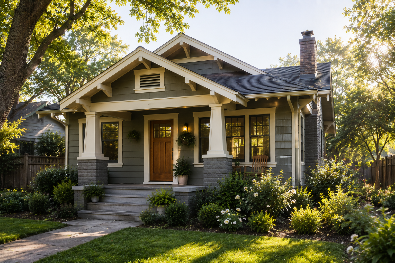 Historic craftsman home exterior in Old Towne Orange, California, prepared for sale