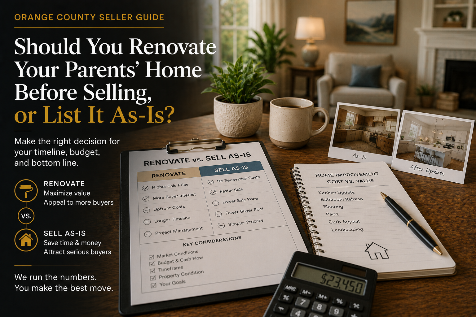 Should You Renovate Your Parents’ Home Before Selling, or List It As-Is?