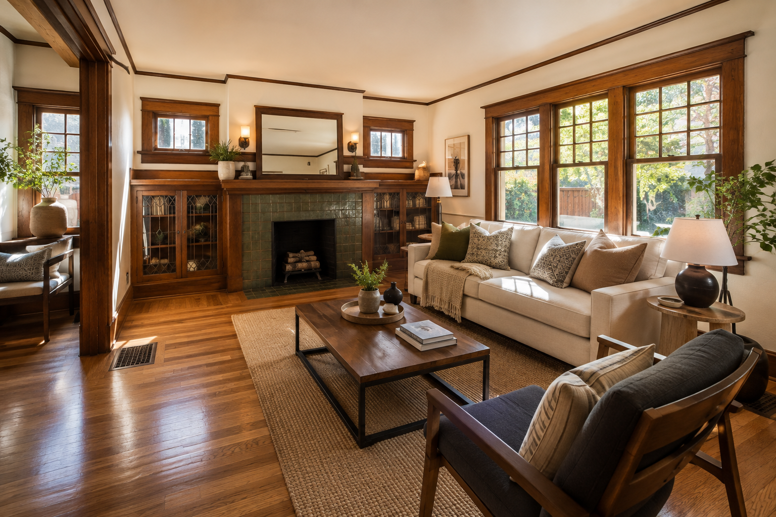 Craftsman-style historic home exterior in Old Towne Orange CA