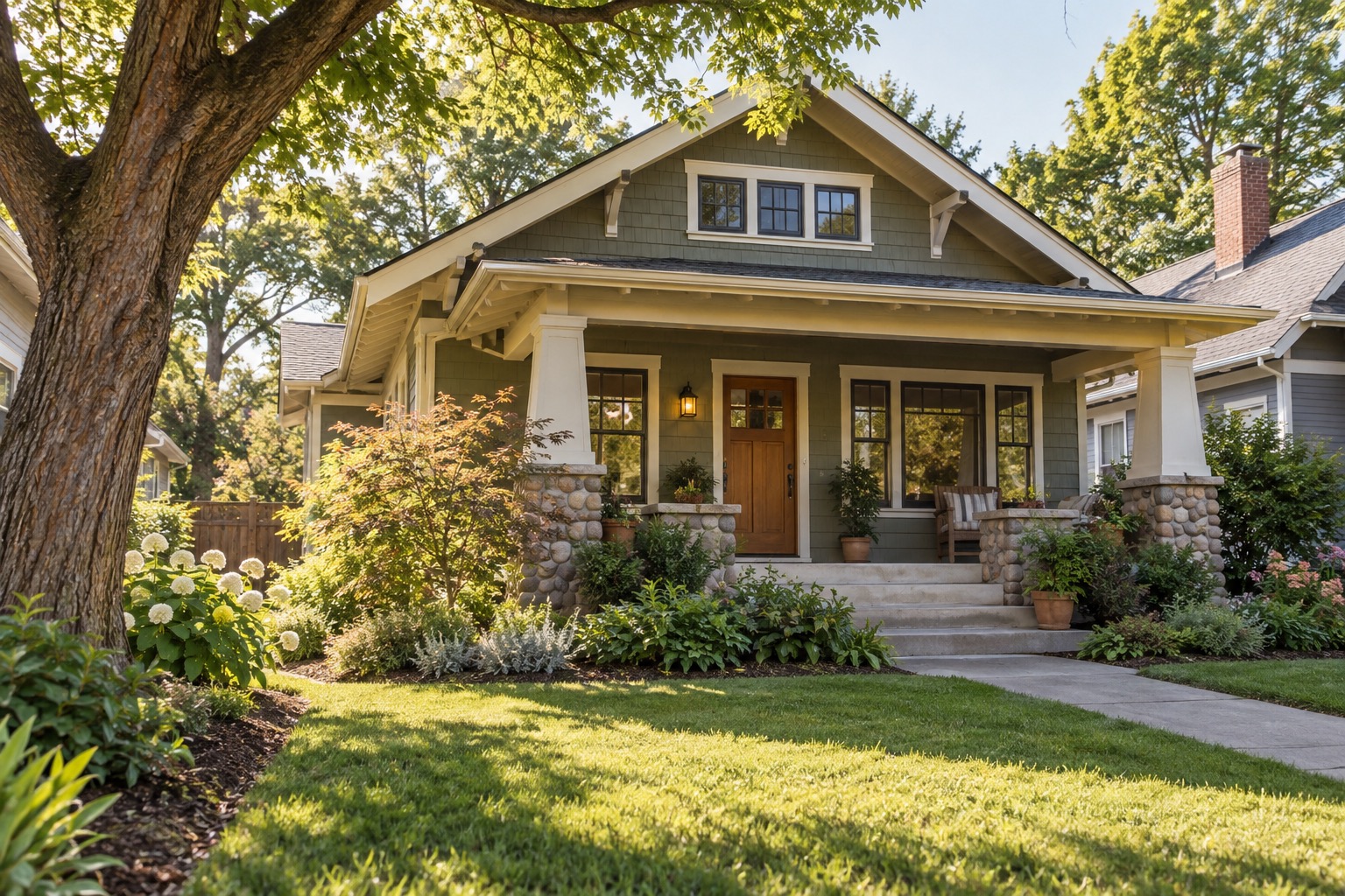 Old Towne Orange craftsman home exterior, historic district
