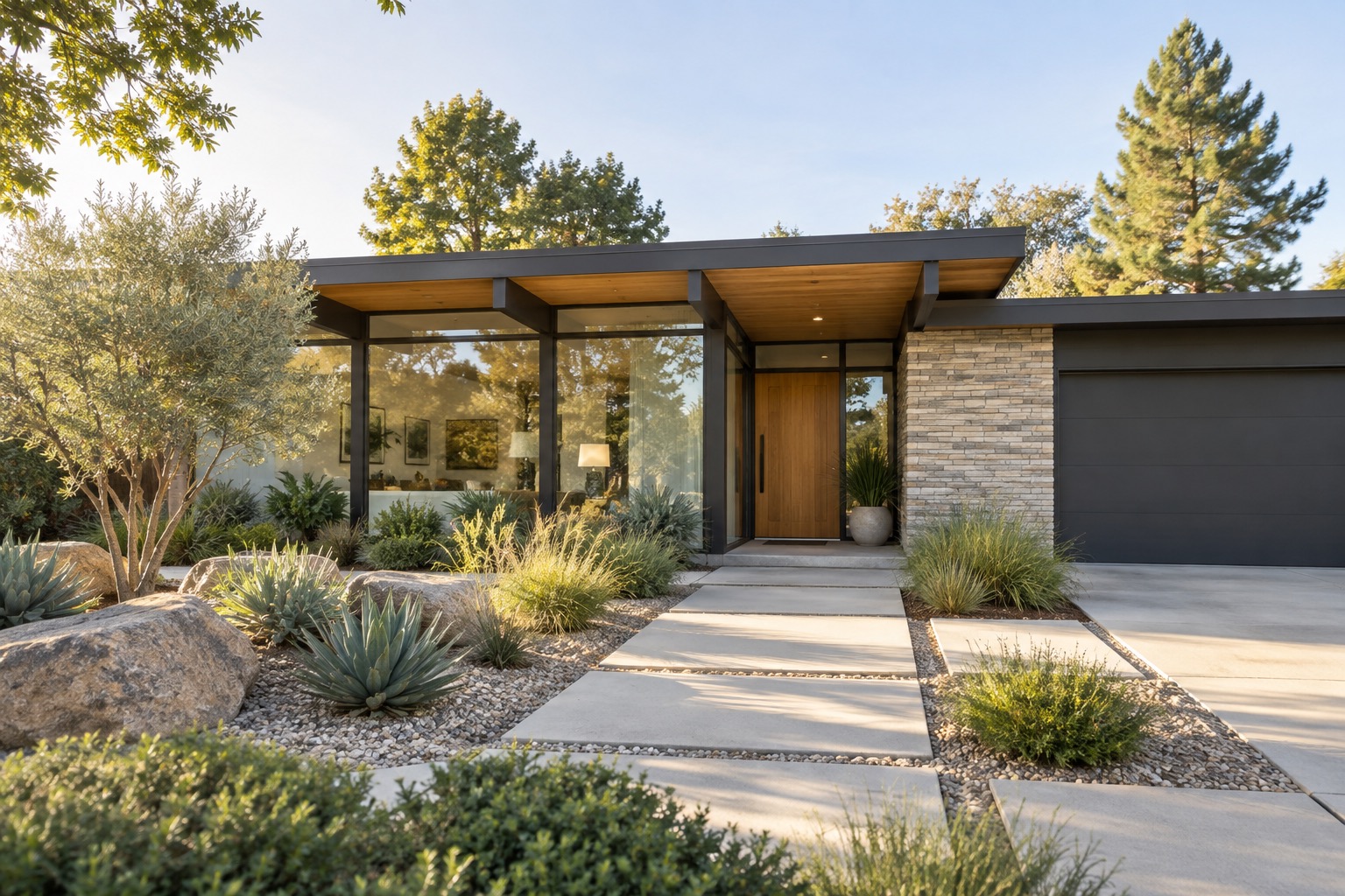 Single-story Eichler-style home with flat entry in Orange, CA