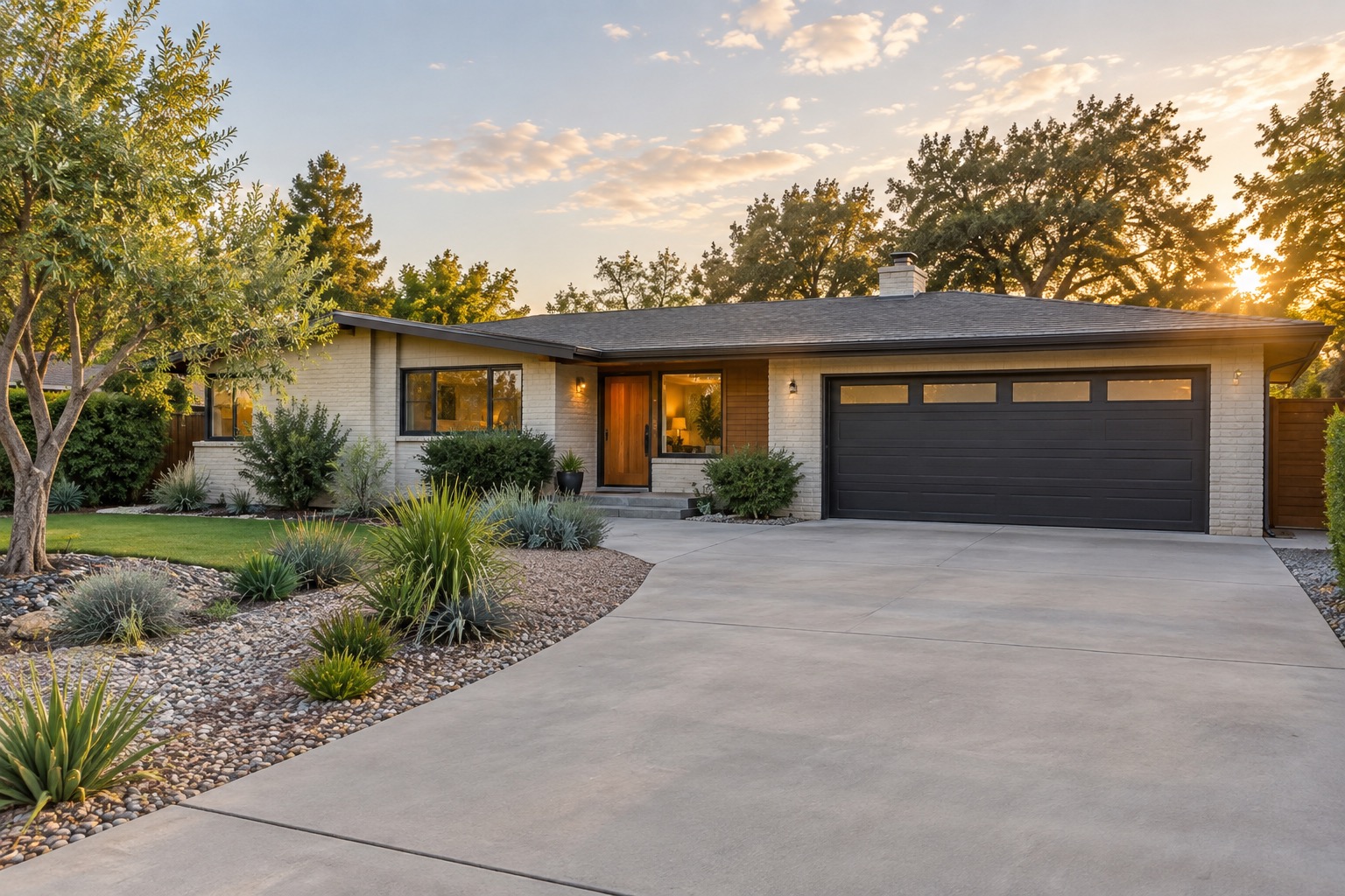 Single-story ranch home exterior in Central Orange County, California